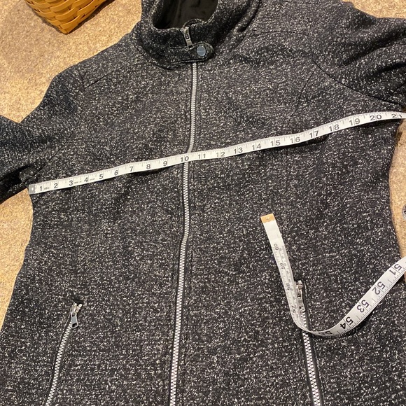 NWT Croft & Barrow Black Tweed Lined Zip Up Hooded Jacket or Coat Large - Picture 6 of 14